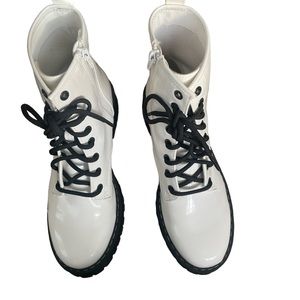 White and black combat boots.  Like new. Womens size 9.